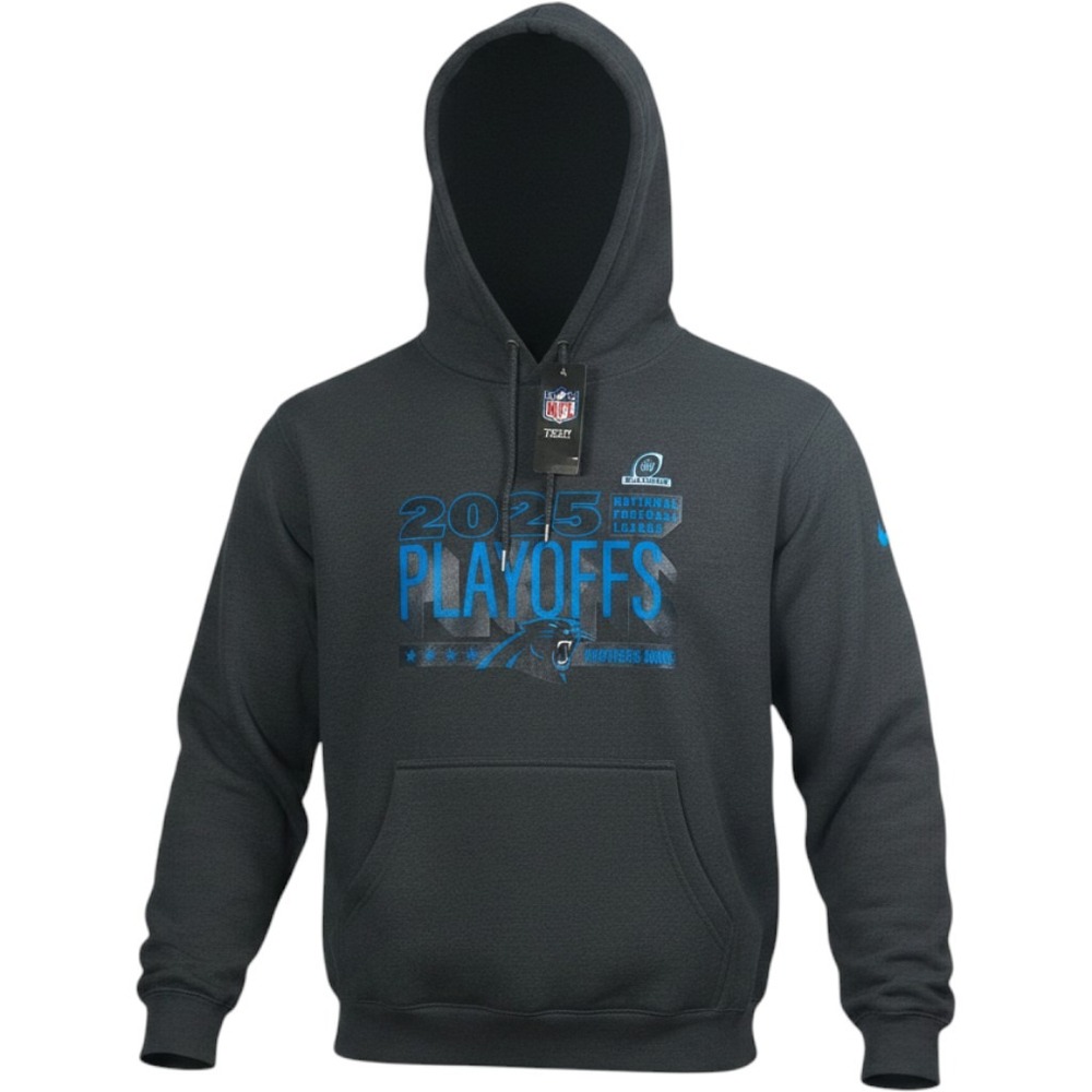 Fanatics Carolina Panthers 2025 NFL Playoffs Pride Hoodie Mens Large Gray NWT